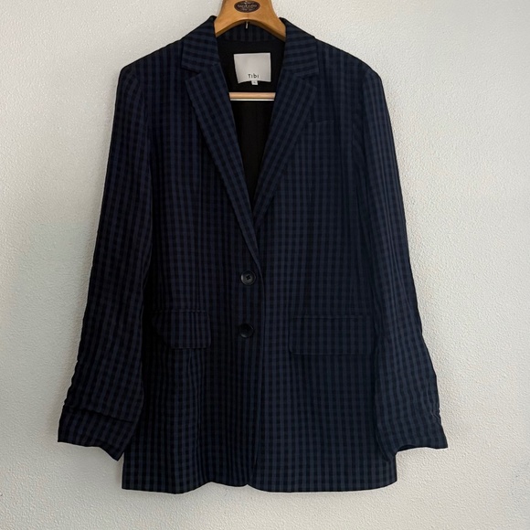 Tibi Gingham Oversized Blazer - Picture 1 of 12